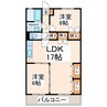 ローズハイムⅡ 2LDKの間取り