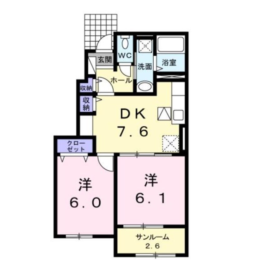 間取図 鹿児島本線/松橋駅 徒歩34分 1階 築7年