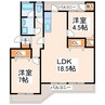 熊本バス/上近見（市道） 徒歩8分 2階 築40年 2LDKの間取り