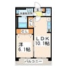 シャルマンパレス 1LDKの間取り