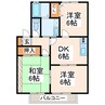 ヴィラクレスト 3DKの間取り