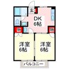 ハウスアルデンテ 2DKの間取り