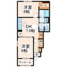 鹿児島本線/松橋駅 徒歩28分 1階 築6年 2DKの間取り