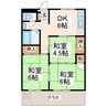 幸田ハイツ 3DKの間取り