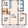 シャトー出水飛鳥 3LDKの間取り
