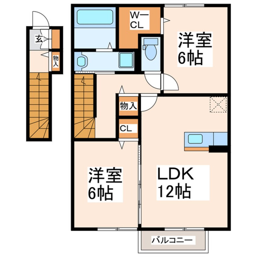 間取図 クリュティエＡ・B