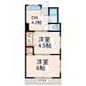 青山アパート 2DKの間取り