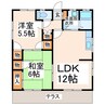 ドミール平田 2LDKの間取り