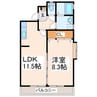 緑川マンション 1LDKの間取り