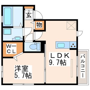 間取図 熊本バス（熊本市）/江津三丁目 徒歩9分 2階 築4年