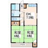 グリーンハイツ（田井島） 2DKの間取り