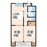 フラワーハイツ（田井島） 2LDKの間取り