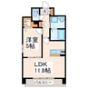 クィーンズくまなん 1LDKの間取り