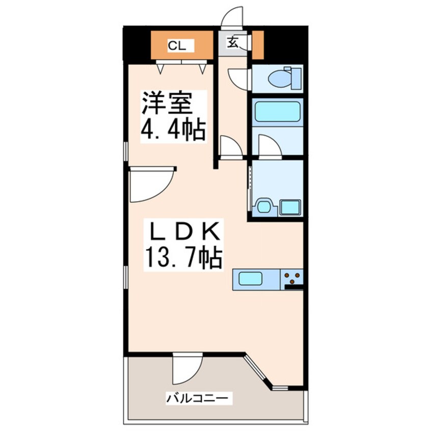 間取図 豊肥本線<阿蘇高原線>/新水前寺駅 徒歩14分 5-6階 築6年