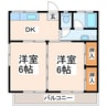 クレリア熊本南 2DKの間取り