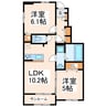 グランシエル 2LDKの間取り