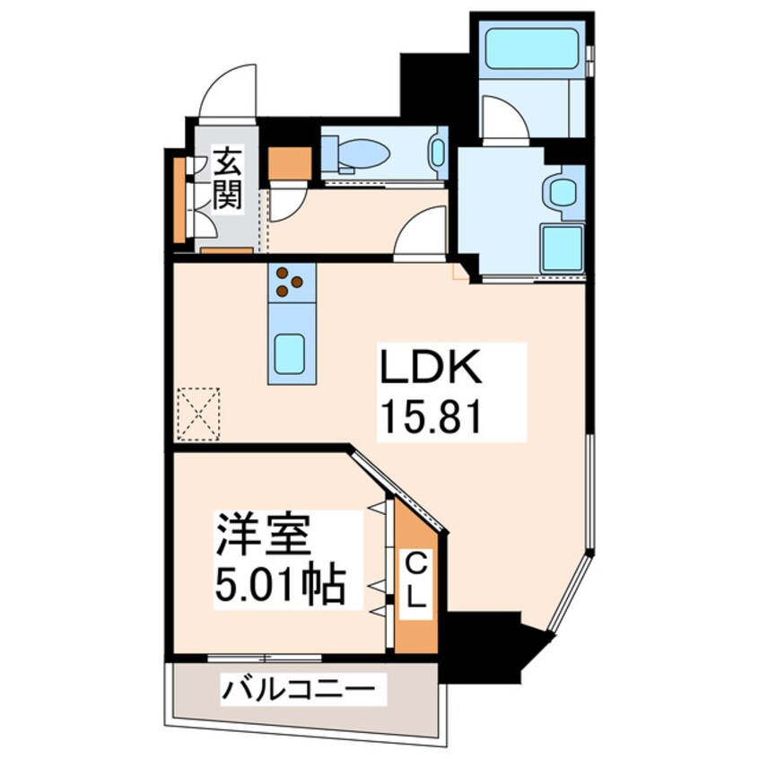 間取図 熊本市電Ａ系統<熊本市交通局>/九品寺交差点駅 徒歩3分 10階 築10年