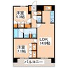 RJRプレシア熊本駅前 2LDKの間取り