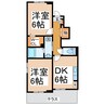エクレール城南二番館 2DKの間取り