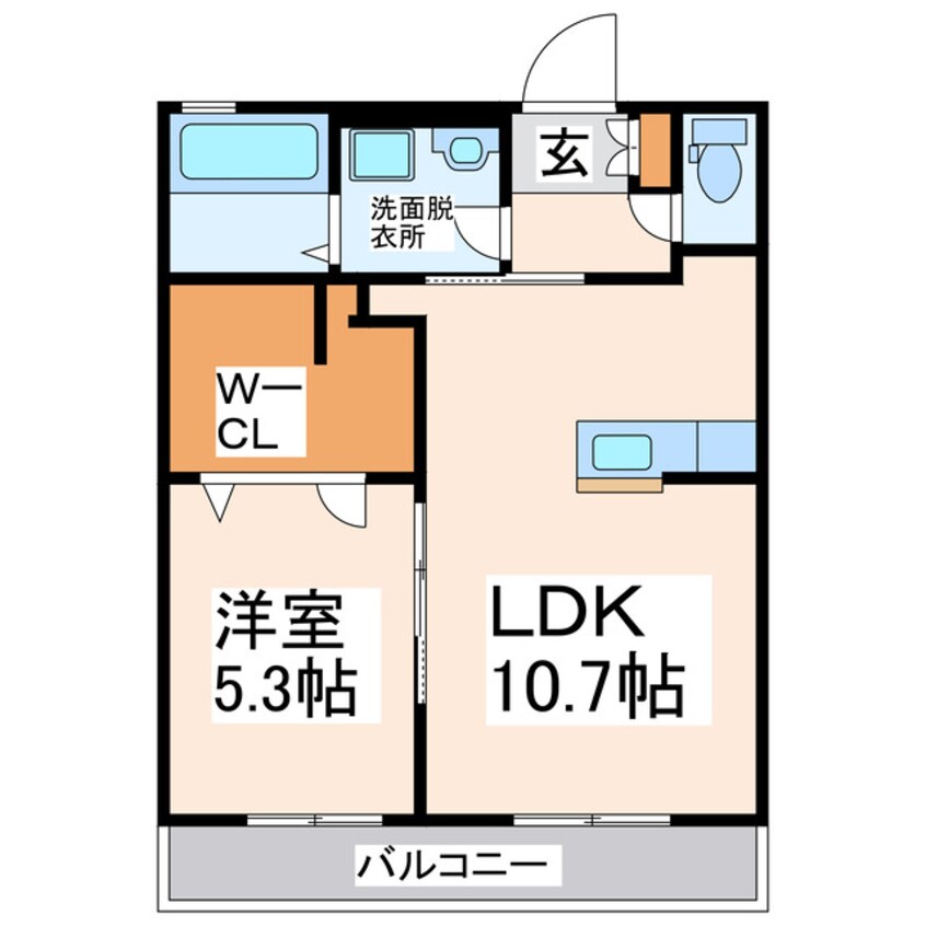 間取図 熊本バス/友添 徒歩3分 1階 築10年