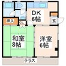 島村ハイツ 2DKの間取り