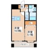 LIBTH新町 1LDKの間取り
