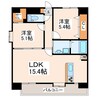 八王寺ツインタワーWEST 2LDKの間取り