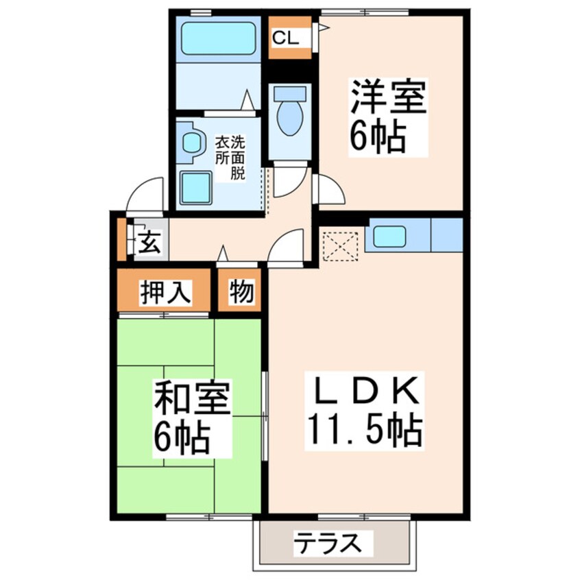 間取図 ヴァンベール江越B