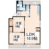 産交バス（熊本市）/上近見 徒歩7分 3階 築41年 2LDKの間取り