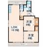 ラシュレ近見 2LDKの間取り