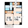 ソレイユ南熊本 1LDKの間取り
