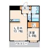 Clowdio熊本南 1LDKの間取り