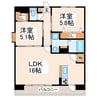 Clowdio熊本南 2LDKの間取り