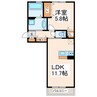 セジュールリバーグリーン 1LDKの間取り