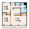 アーバニスト本山 2LDKの間取り
