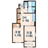 アンビシアンA 2DKの間取り
