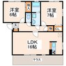 ロスカトゥールＣ 2LDKの間取り