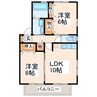 サンフレアB 2LDKの間取り