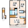 アニメートヒルⅠ 2LDKの間取り