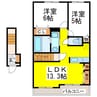 アニメートヒルⅠ 2LDKの間取り