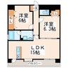 LIBTH八王寺 2LDKの間取り