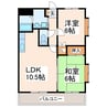 ポリアス出水 2LDKの間取り