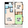 ポリアス出水 2LDKの間取り
