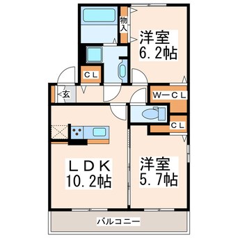 間取図 グランドソレイユ八幡B棟