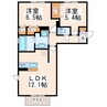 グロリア平成 2LDKの間取り