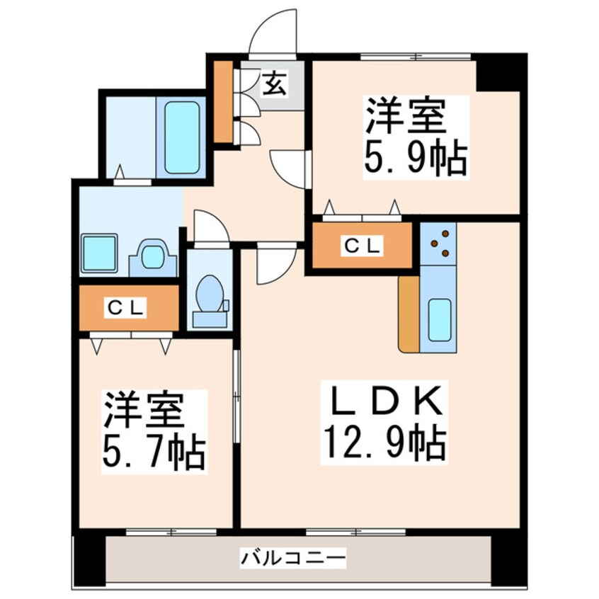 間取図 クロノス34田井島Ⅱ