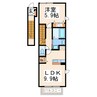ニュー・フラワーB 1LDKの間取り