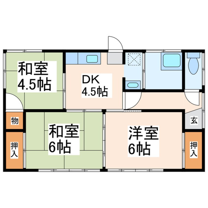 間取図 富田貸家5-34