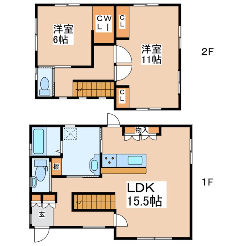 間取図 熊本市電Ａ系統<熊本市交通局>/国府駅 徒歩6分 1階 築3年