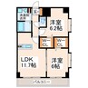 Bijou・C・TAKEO 2LDKの間取り